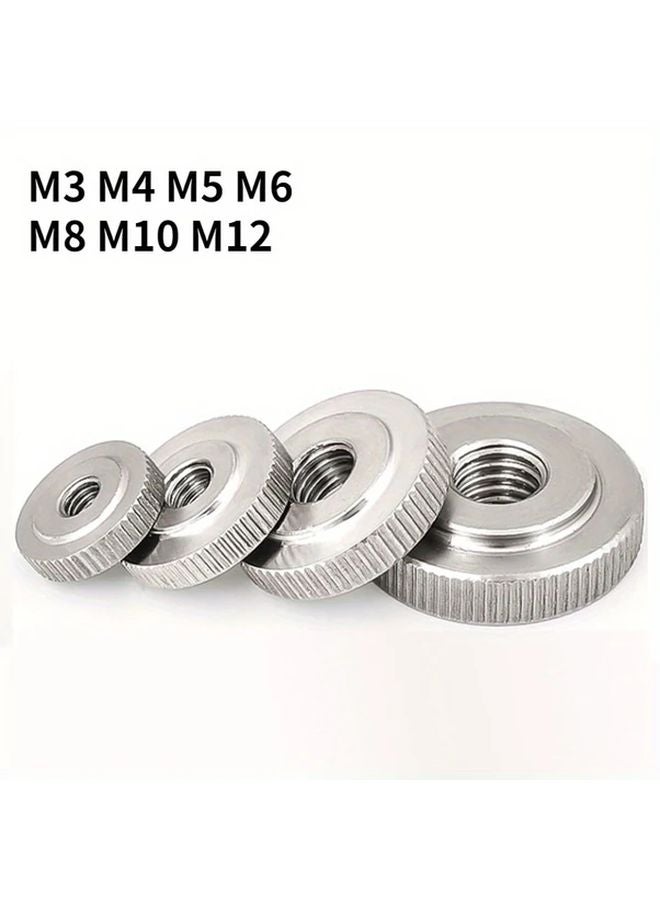 6pcs M6 Stainless Steel Knurled Hand Nuts GB807 Flat Head Thin Metal Nuts Industrial - Image 4