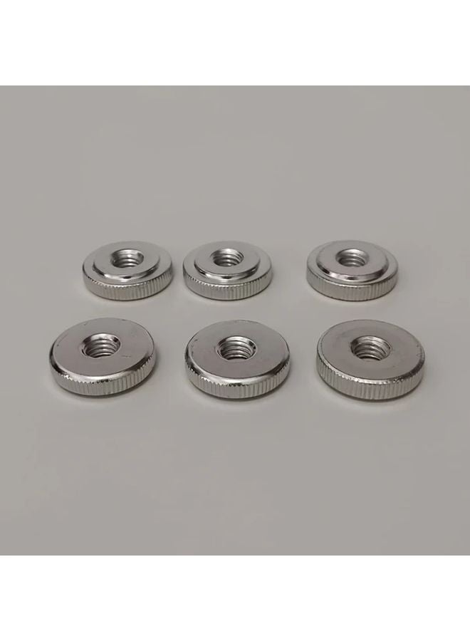 6pcs M6 Stainless Steel Knurled Hand Nuts GB807 Flat Head Thin Metal Nuts Industrial - Image 1