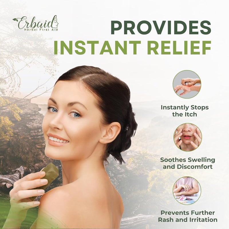 Erbaid Poison Ivy Soap Bar All Natural Poison Ivy Treatment AntiItch Skin Cleanser Wash for Poison Ivy Poison Oak Sumac Removes Oils Soothes Relieves Rashes 5oz Jewelweed Soap Made in USA - Image 2