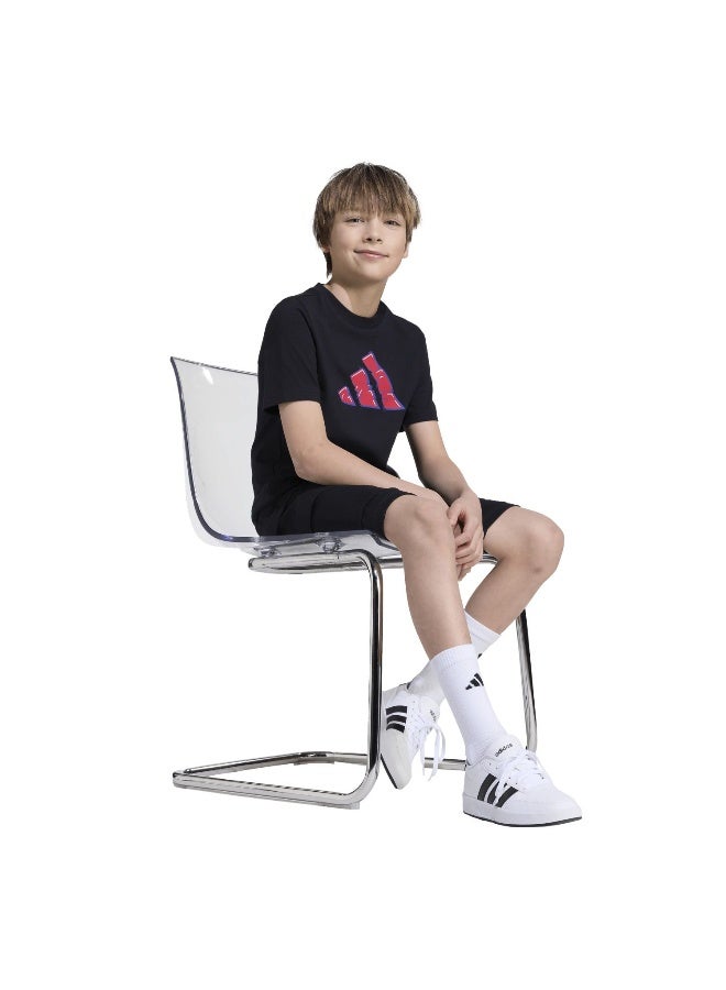Adidas J Graffiti T Black Training T-Shirts For Junior 7-8Y - Image 4
