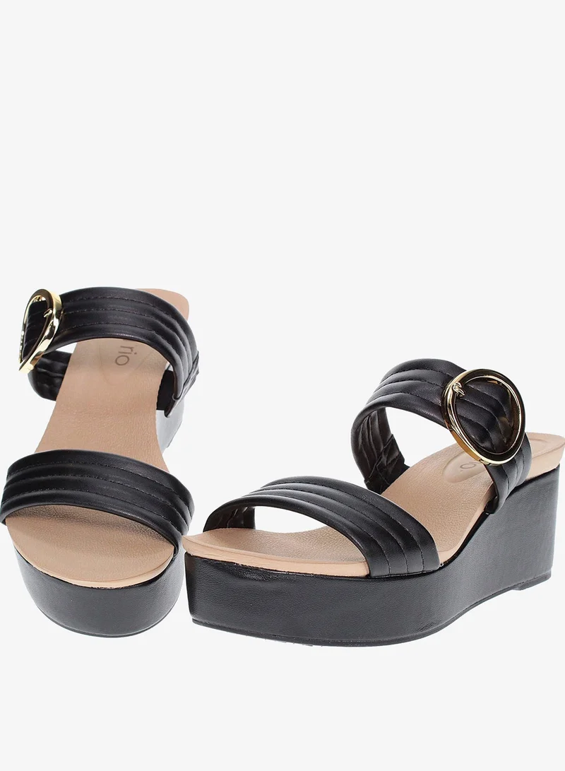 Beira Rio Black Wedge Sandals for Women – Stylish Wedge Heel Sandals for Girls & Daily Wear for Women | Best Price UAE