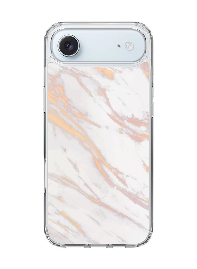 Stylizedd Classic Clear MagSafe Case for iPhone 17 Air , Hybrid Soft Case Flexible Edges Anti Drop TPU PC Gel Thin Transparent Cover [ Designed for iPhone 17 Air ] - Marble Print Gold Grey