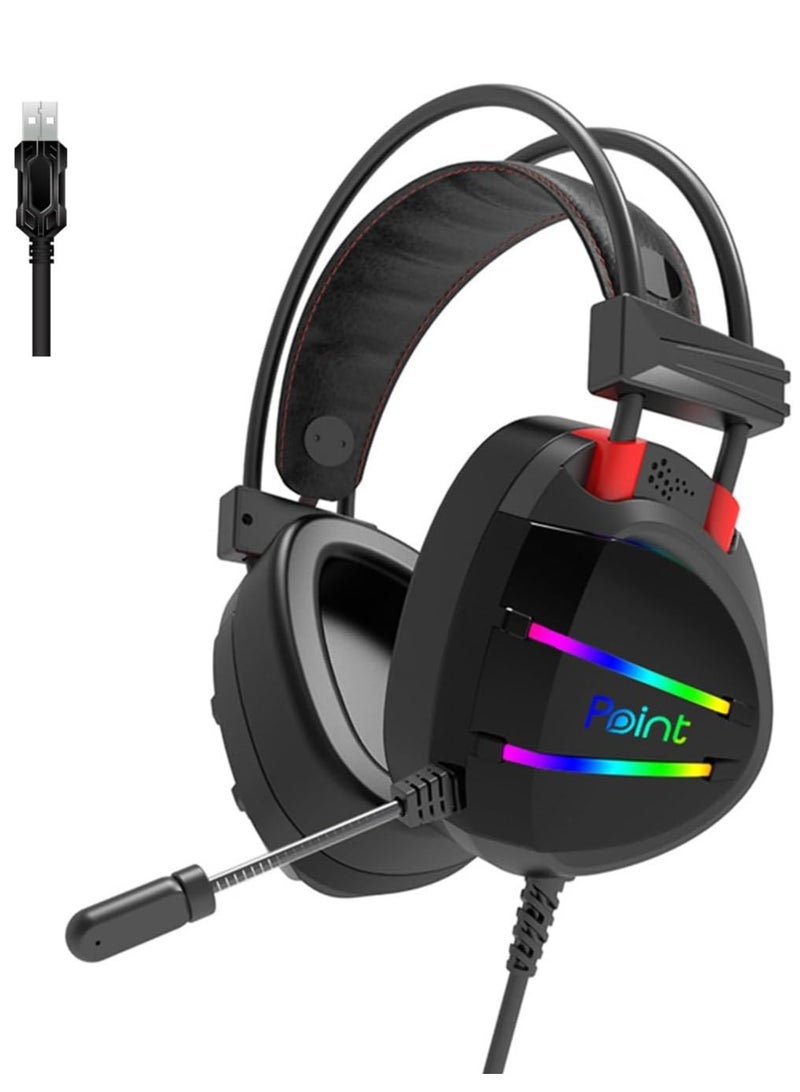 بوينت سماعة رأس pt-900H للألعاب بتقنية الصوت الافتراضي 7.1 - Image 1