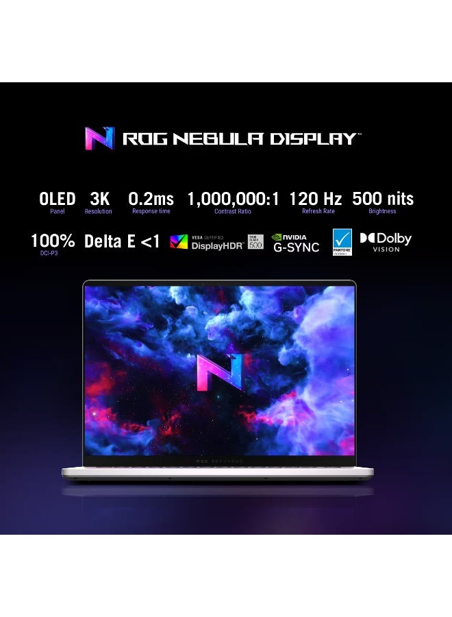 ASUS (Upgraded Version) ROG Zephyrus G14 (2025) GA403UM Gaming Laptop, 14” 3K OLED 120Hz, AMD Ryzen 9 270, NVIDIA GeForce RTX 5060 8GB, 16GB LPDDR5X RAM, 2TB PCIe SSD, Windows 11 Home English Platinum White English Platinum White - Image 4