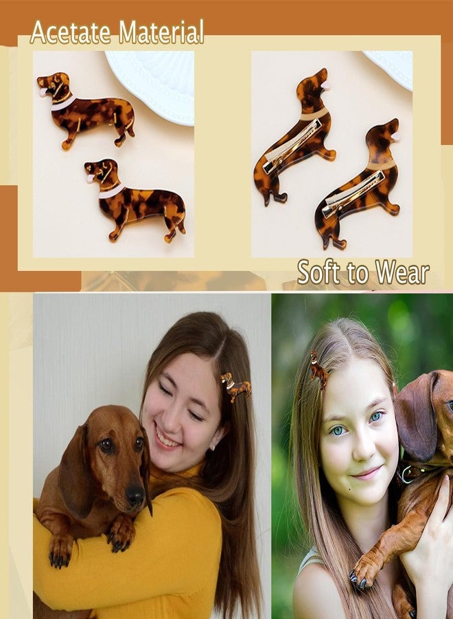 Hapdoo 2PCS Dachshund Gift for Women Girls, Cute Dog Hair Clips Acetate Hairpins Puppy Lover Animal Pet Hair Pins Accessories - Image 3