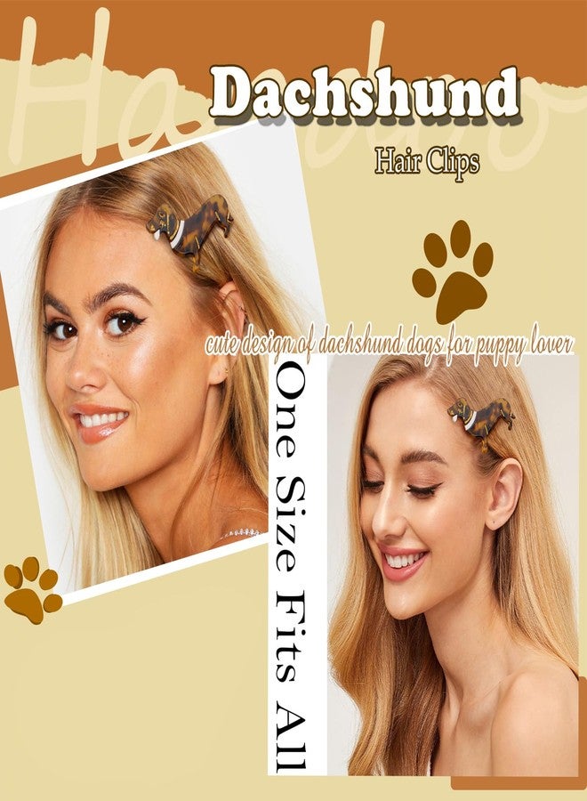 Hapdoo 2PCS Dachshund Gift for Women Girls, Cute Dog Hair Clips Acetate Hairpins Puppy Lover Animal Pet Hair Pins Accessories - Image 4