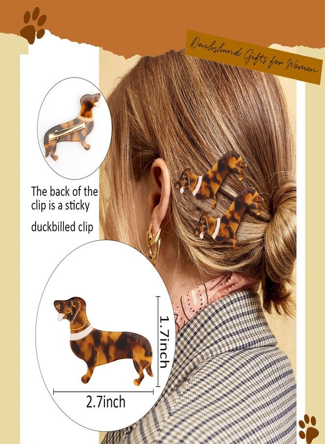 Hapdoo 2PCS Dachshund Gift for Women Girls, Cute Dog Hair Clips Acetate Hairpins Puppy Lover Animal Pet Hair Pins Accessories - Image 2