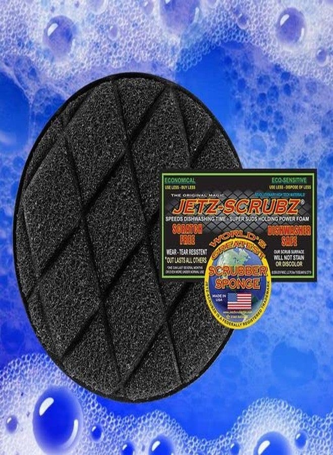 Jetz-Scrubz Classic Round Kitchen Scrubber Sponge Value Pack (Pack of 6) - Image 2