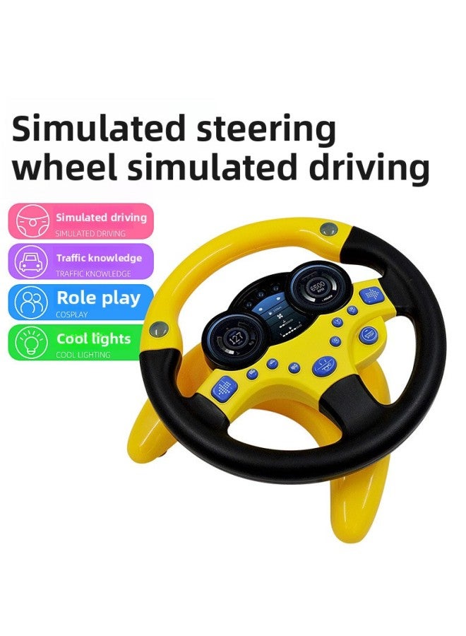 Children's Toys Trembles Steering Wheel Simulation Driving Steering Wheel Puzzle Early Education Machine Steering Wheel Toy Spot-Color:1026-03A Pink With Base (English Packaging)  - Image 5