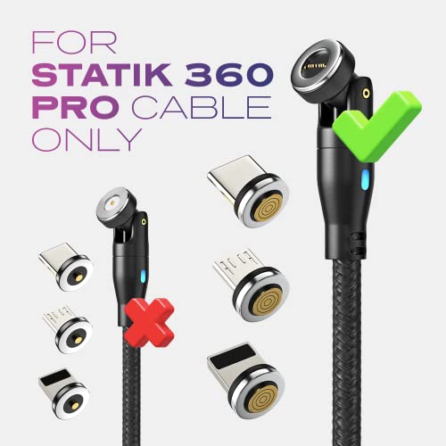 Statik 360 Pro Magnetic Connectors Tips - Only Compatible with Statik360 Pro Magnetic Charging Cable - 3-Pack Includes i-Product, Micro USB and USB-C Adapter - Compatible with All Devices - Image 5