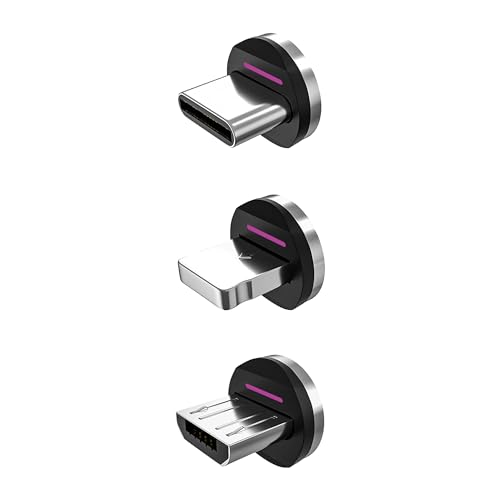 Statik 360 Pro Magnetic Connectors Tips - Only Compatible with Statik360 Pro Magnetic Charging Cable - 3-Pack Includes i-Product, Micro USB and USB-C Adapter - Compatible with All Devices - Image 1