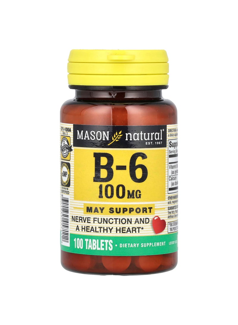 Mason Natural Vitamin B6, 100 Tablets