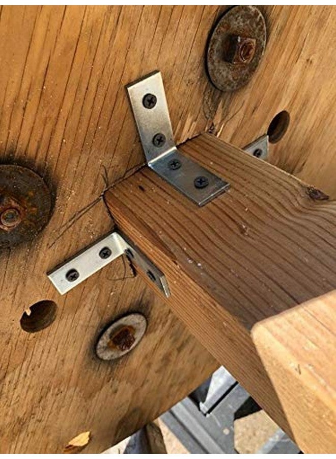 Impex IMPEX Angle Bracket for Reinforcing Chairs/Tables - Shelf bracket 25mmx25mm Zinc Plated L Shape Bracket for Solid Shelf Support Joint Right Corner Brace (1 x 1 Inch, Pack of 24 Pieces) - Image 3