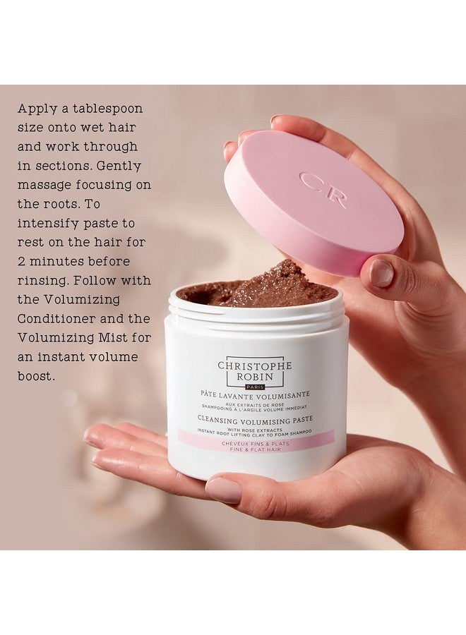 كريستوف روبن شامبو كريستوف روبن المنظف والمكثف بخلاصة طين الراسول والورد، معجون للجنسين للشعر الناعم والرفيع والمسطح، آمن على اللون، 8.4 أونصة سائلة - Image 4