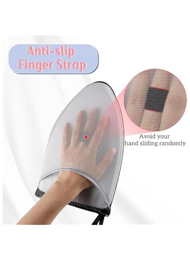 HOOKOR Garment Steamer Ironing Gloves Anti Steam Glove Heat Resistant Garment Steamer Mitt, Garment Steamer Accessories for Clothes (Grey Star)  - Image 3