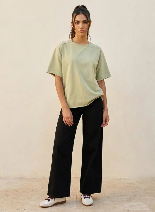 Lee Cooper Lee Cooper Wide Leg Belted Cotton Jeans