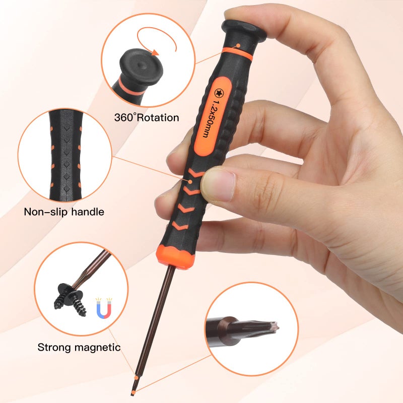 JOREST Single Precision Screwdriver, P5 Star, Y00/T5/T6/T8/T9/T15 Torx Security with a Spudger, Tool for Switch, PS3/4/5, Laptop, Xbox, Mac, etc, to Repair, Clean, Replace Parts - Image 2