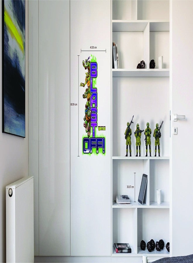 Asian Paints ملصق جداري أصلي من Asian Paints بتصميم سلاحف النينجا "XL" - ملصق جداري قابل للإزالة واللصق - يغطي مساحة 2.6 قدم ارتفاعًا × 1.4 قدم عرضًا على الحائط - ديكور غرفة الأطفال - Image 3