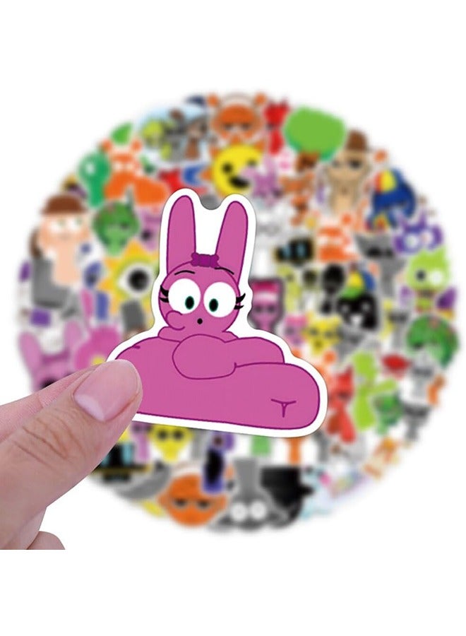 Unewshi 110Pcs Sprunki Stickers for Kids, Waterproof Removable Stickers for Boys and Girls in Water Bottles laptops Phones Guitar Suitcase, Children's Cartoon Game Stickers for Fans Favors (Yellow) - Image 3