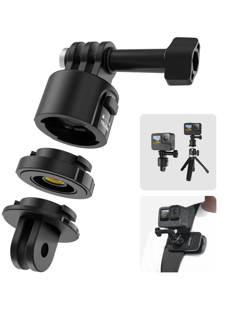 Excefore Mount Adapter Base for GoPro Accessories, Quick Release Magnetic Camera Tripod Mounts for Insta360 DJI Action Osmo Pocket Selfie Stick Backpack Head Chest Neck Bike Motorcycle Helmet Mounting  - Image 1