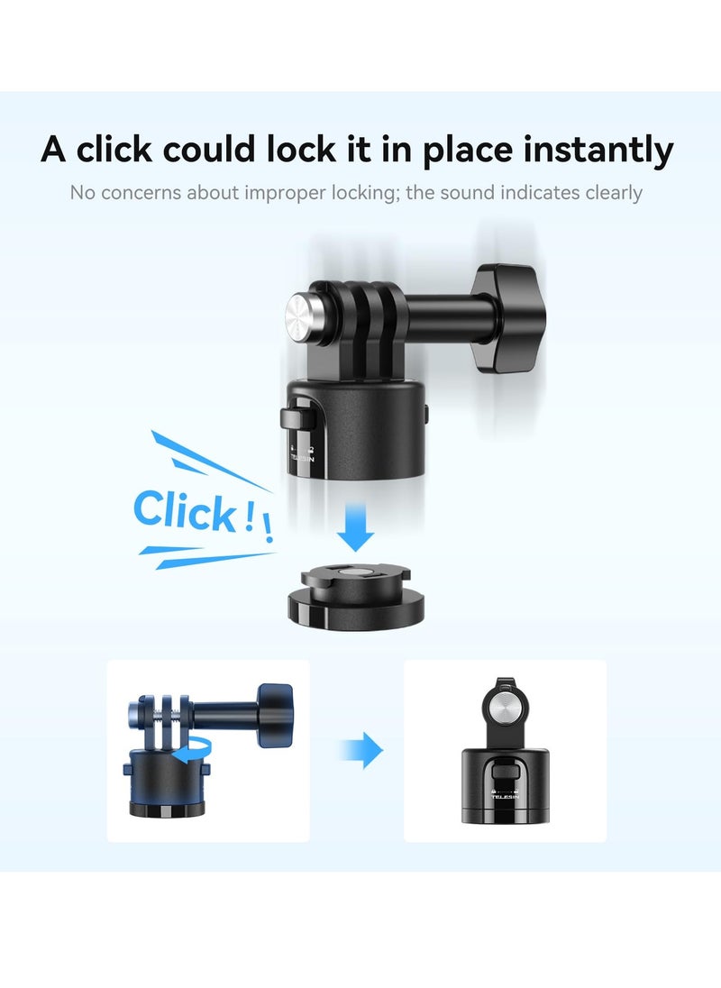 Excefore Mount Adapter Base for GoPro Accessories, Quick Release Magnetic Camera Tripod Mounts for Insta360 DJI Action Osmo Pocket Selfie Stick Backpack Head Chest Neck Bike Motorcycle Helmet Mounting  - Image 2