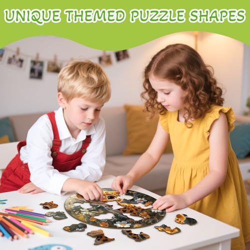 AEEKDOOK 50 Piece Puzzles for Kids Cute Leopard Wooden Puzzles for Kids Ages 46 Kids Puzzle with Unique Animal Shapes Easter Puzzles Gift for Boys and Girls 114 114in - Image 5