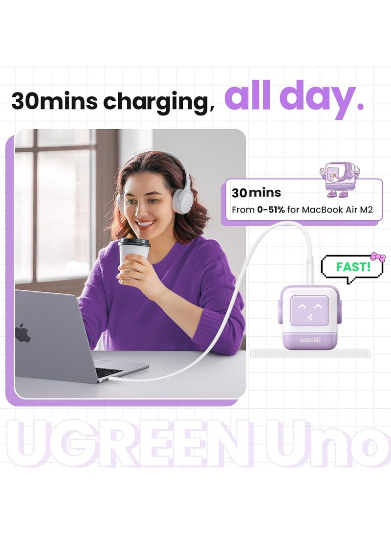 UGREEN Nexode RG 65W 3-Port GaN Fast Charger EU Purple - Image 3