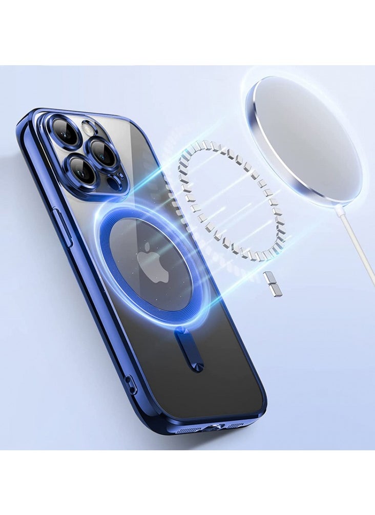 Generic Magnetic Clear for iPhone 15 Pro Max Case with MagSafe Integrated Camera Protection Glass Silicone Cover Slim Thin Non Yellowing Anti Fingerprint Scratch Wireless Charging  - Image 5