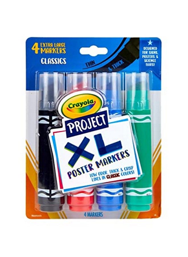 Crayola Markers ملصقات XL بألوان كلاسيكية متنوعة لوازم المدرسة 4 عد - Image 1