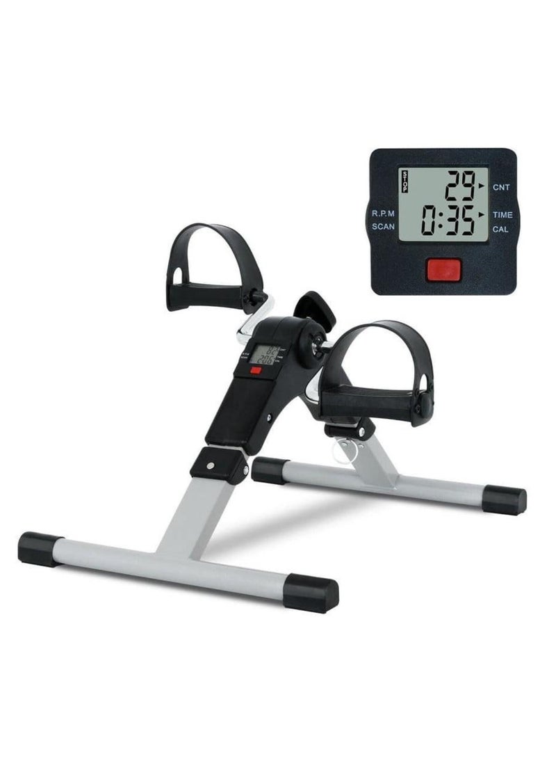 DIGI CORE Mini Cycle Pedal Exerciser with Adjustable Resistance & Digital Display, Foldable Mini Exercise Bike for Light Leg & Arm Workout, Physiotherapy, Home and Office Fitness, Portable Under Desk Pedal Machine - Image 1