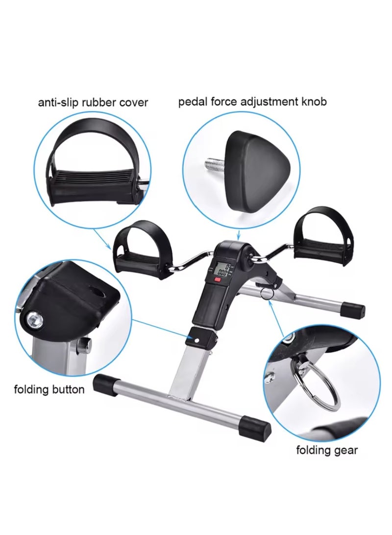 DIGI CORE Mini Cycle Pedal Exerciser with Adjustable Resistance & Digital Display, Foldable Mini Exercise Bike for Light Leg & Arm Workout, Physiotherapy, Home and Office Fitness, Portable Under Desk Pedal Machine - Image 4