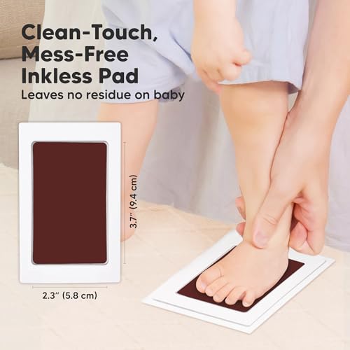 KeaBabies 4Pack Inkless Baby Hand and Footprint Kit Mess Free Ink Pad for Newborn Keepsake Dog Nose Paw Print Kit Clean Touch Ink Pad for Baby Hand Footprints Ideal New Mom Gifts Auburn - Image 3