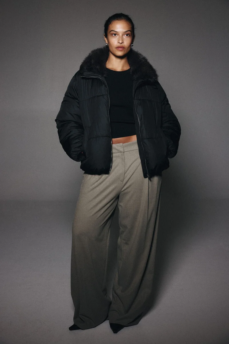 اتش اند ام جاكيت منفوخ فضفاض