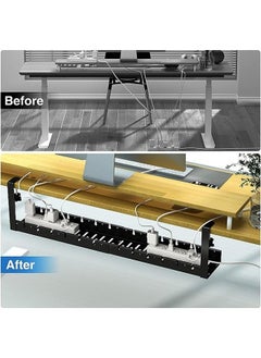 XiuWoo Under Desk Cord Organizer, Under Desk Cable Management Tray-The upgraded shrinkable product, No Drill Cable Organizer for Wire Management, No Damage to Desk, Perfect for Office/Home/Kitchens  - Image 5