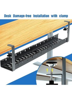 XiuWoo Under Desk Cord Organizer, Under Desk Cable Management Tray-The upgraded shrinkable product, No Drill Cable Organizer for Wire Management, No Damage to Desk, Perfect for Office/Home/Kitchens  - Image 1