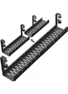 XiuWoo Under Desk Cord Organizer, Under Desk Cable Management Tray-The upgraded shrinkable product, No Drill Cable Organizer for Wire Management, No Damage to Desk, Perfect for Office/Home/Kitchens  - Image 2