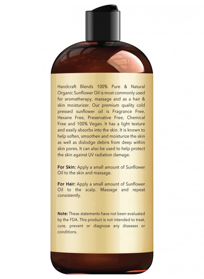 handcraft Blends Handcraft Sunflower Oil 100% Pure and Natural Premium Quality Cold Pressed Carrier Oil for Essential Oils, Massage Oil, Moisturizing Skin and Hair 16 fl. Oz  - Image 2