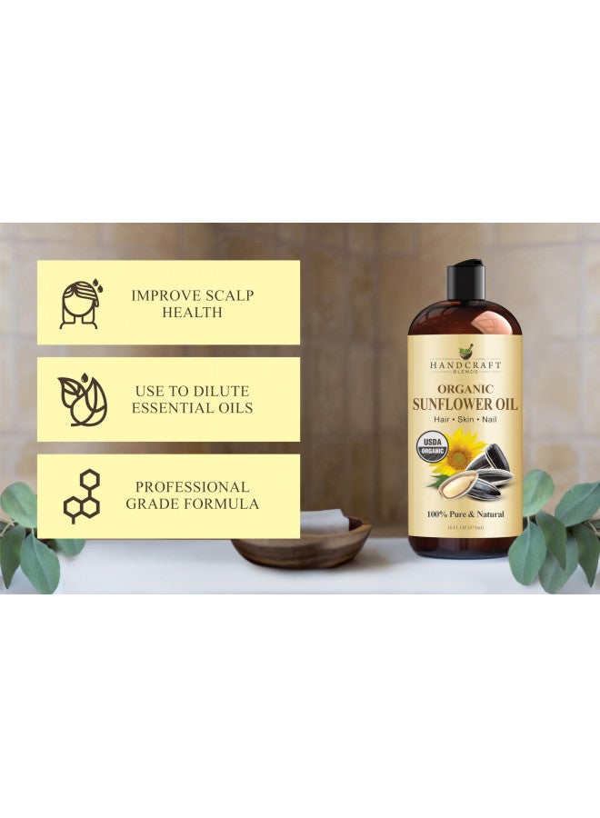 handcraft Blends Handcraft Sunflower Oil 100% Pure and Natural Premium Quality Cold Pressed Carrier Oil for Essential Oils, Massage Oil, Moisturizing Skin and Hair 16 fl. Oz  - Image 4