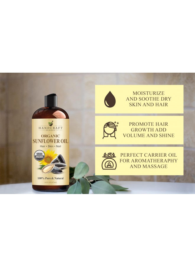 handcraft Blends Handcraft Sunflower Oil 100% Pure and Natural Premium Quality Cold Pressed Carrier Oil for Essential Oils, Massage Oil, Moisturizing Skin and Hair 16 fl. Oz  - Image 5