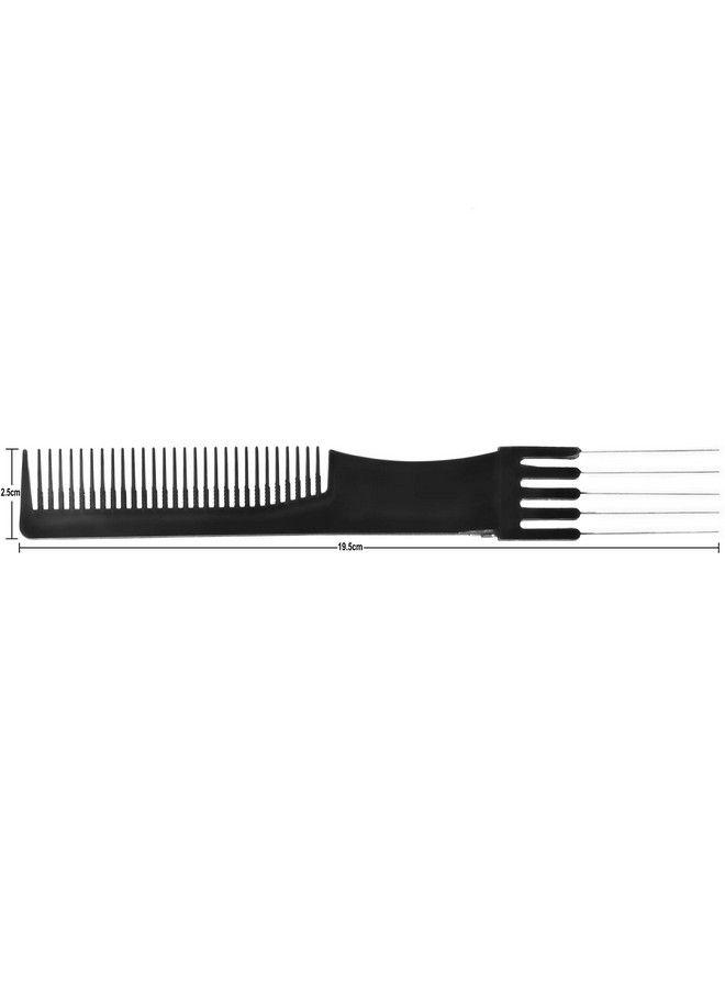 FUTAI Hair Combs Black 6 Pack Carbon Fiber Salon Lift Teasing Comb With Stainless Steel Metal Prong - Image 3