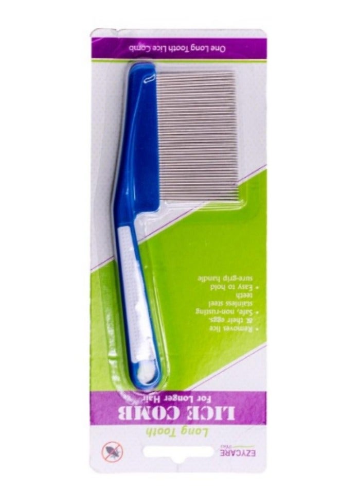 EzyCare Lice Comb Metal Long Blue