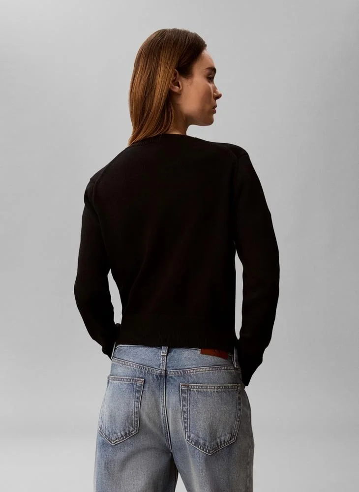 Calvin Klein Jeans Monologo Embroidery Cropped Jumper