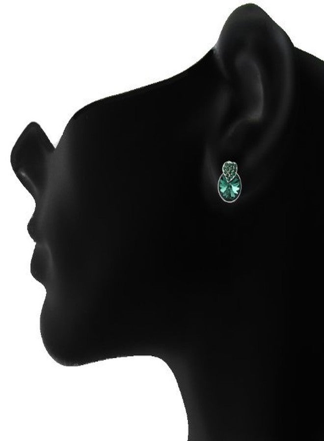 Mahi Valentines Day Gift Green Stud Earrings for Women ER1194089RGre - Image 3