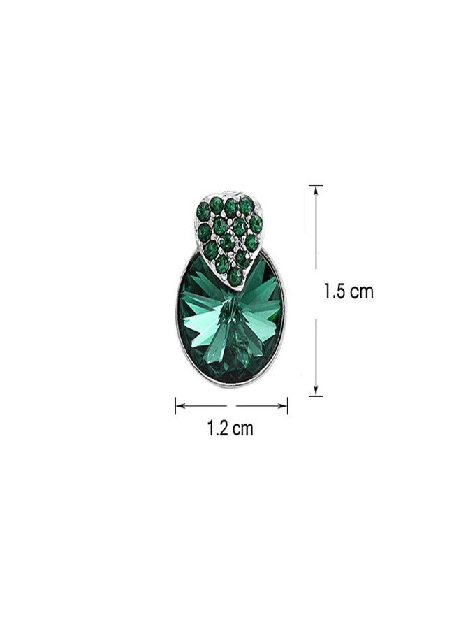 Mahi Valentines Day Gift Green Stud Earrings for Women ER1194089RGre - Image 4