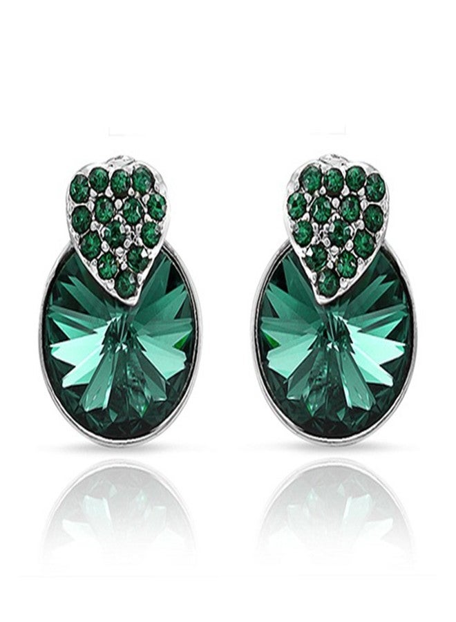 Mahi Valentines Day Gift Green Stud Earrings for Women ER1194089RGre - Image 2