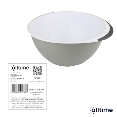 All Time Elite Plastic Mixing Bowl 2000ml | Microwave Safe, Lightweight & Durable Bowl | BPA-Free Kitchen Storage Bowl – Multicolor - Image 4