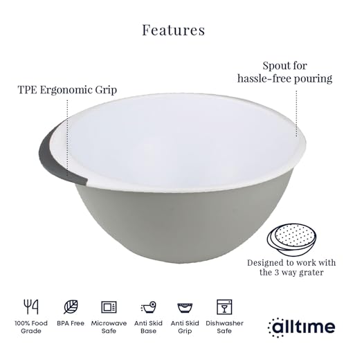 All Time Elite Plastic Mixing Bowl 2000ml | Microwave Safe, Lightweight & Durable Bowl | BPA-Free Kitchen Storage Bowl – Multicolor - Image 2