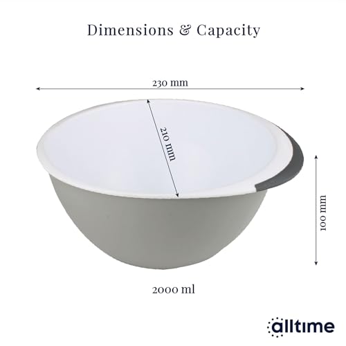 All Time Elite Plastic Mixing Bowl 2000ml | Microwave Safe, Lightweight & Durable Bowl | BPA-Free Kitchen Storage Bowl – Multicolor - Image 3