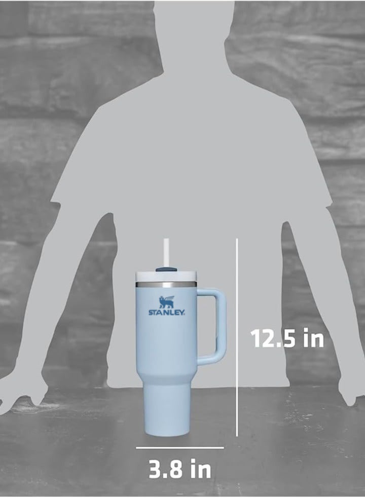 Stanley Vacuum Insulated Coffee Mug,Insulated Mug with Handle and Straw Lid,In-car Mug,Blue 40 Oz - Image 3