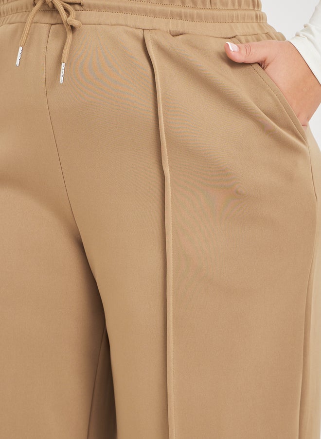 Styli Styli Plus Size Wide Leg Joggers with Drawstring  - Image 3